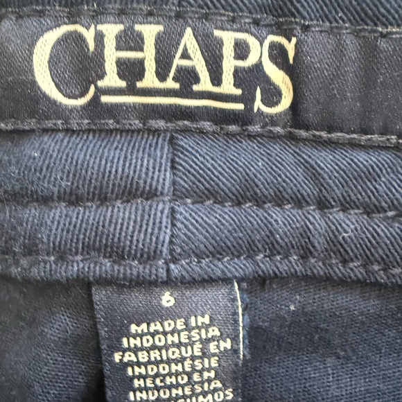 Chaps Women's Blue Chino Straight Leg Flat‎ Front Cotton Blend Pants Size 6 NWT - Picture 5 of 9